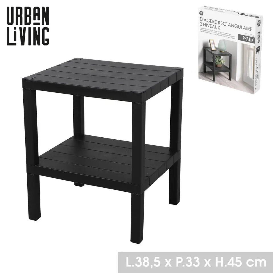Urban Living Opbergrek - zwart - kunststof - 39 x 33 x 45 cm