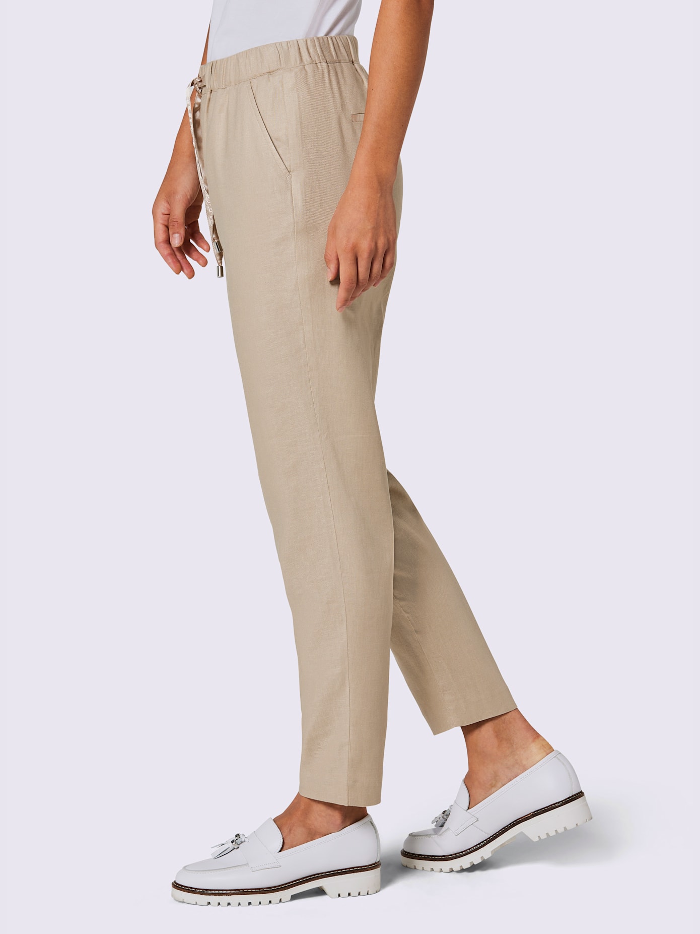 Pantalon en lin et viscose mélange viscose-lin estival