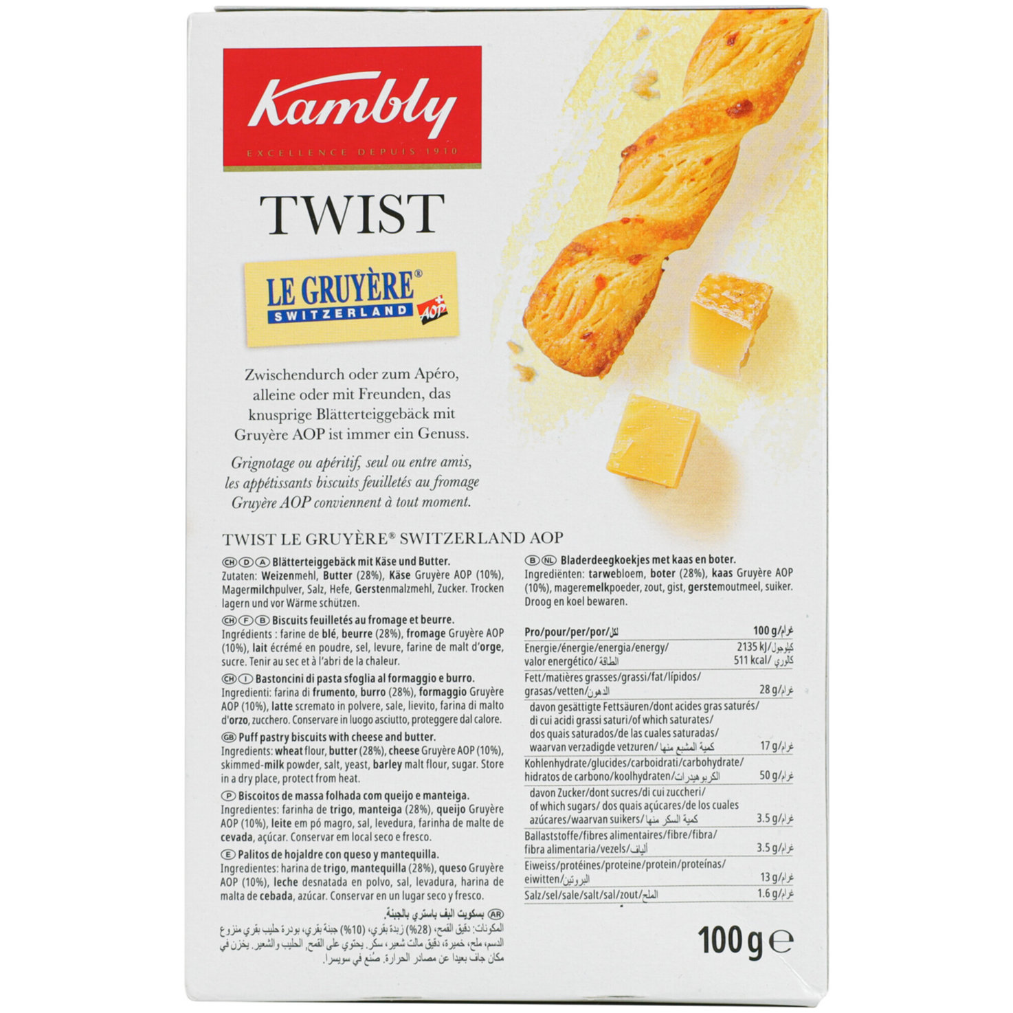 Kambly Twist Flûtes Käse