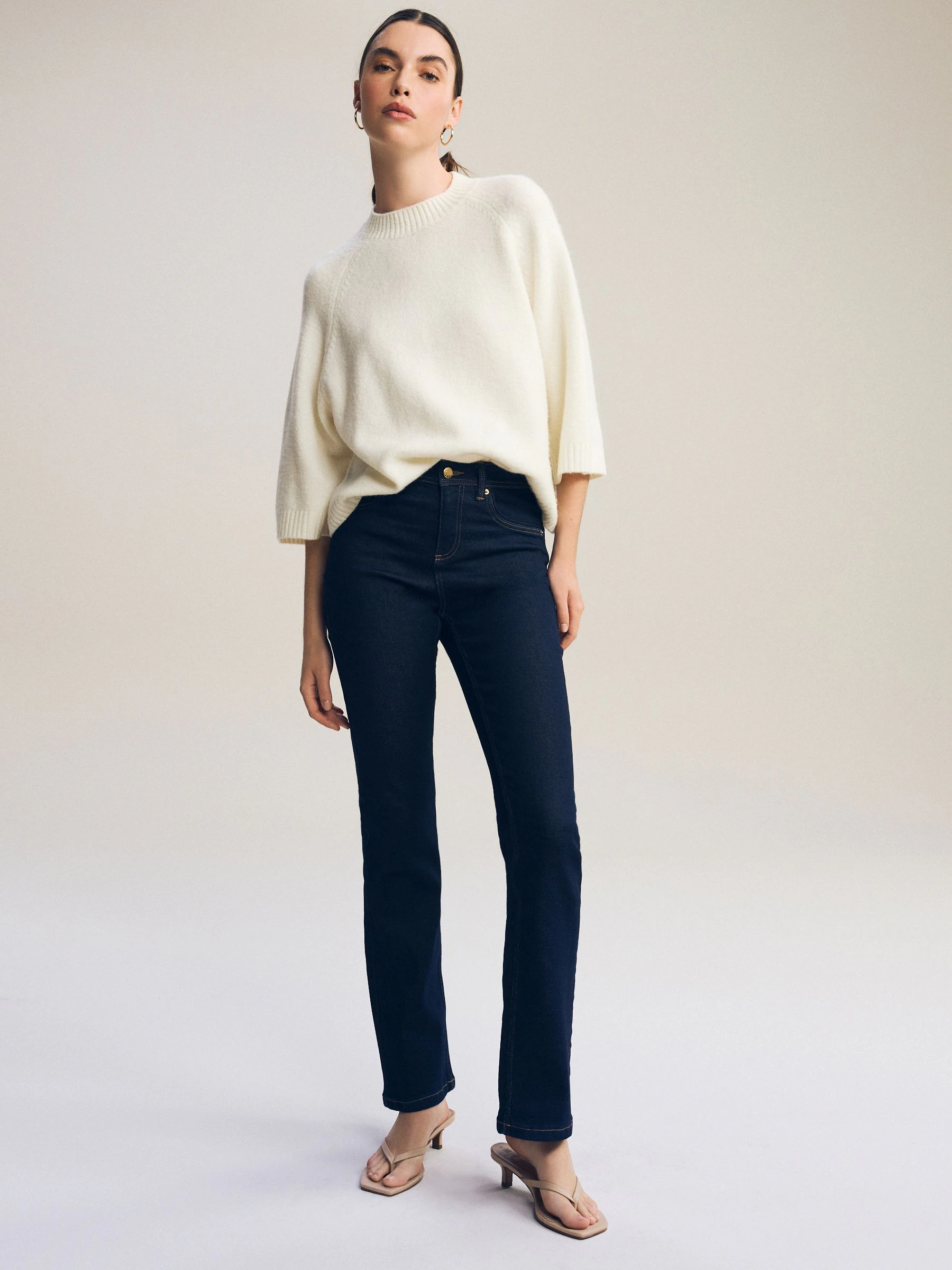 Blauw met wassing - Superzachte bootcut-jeans