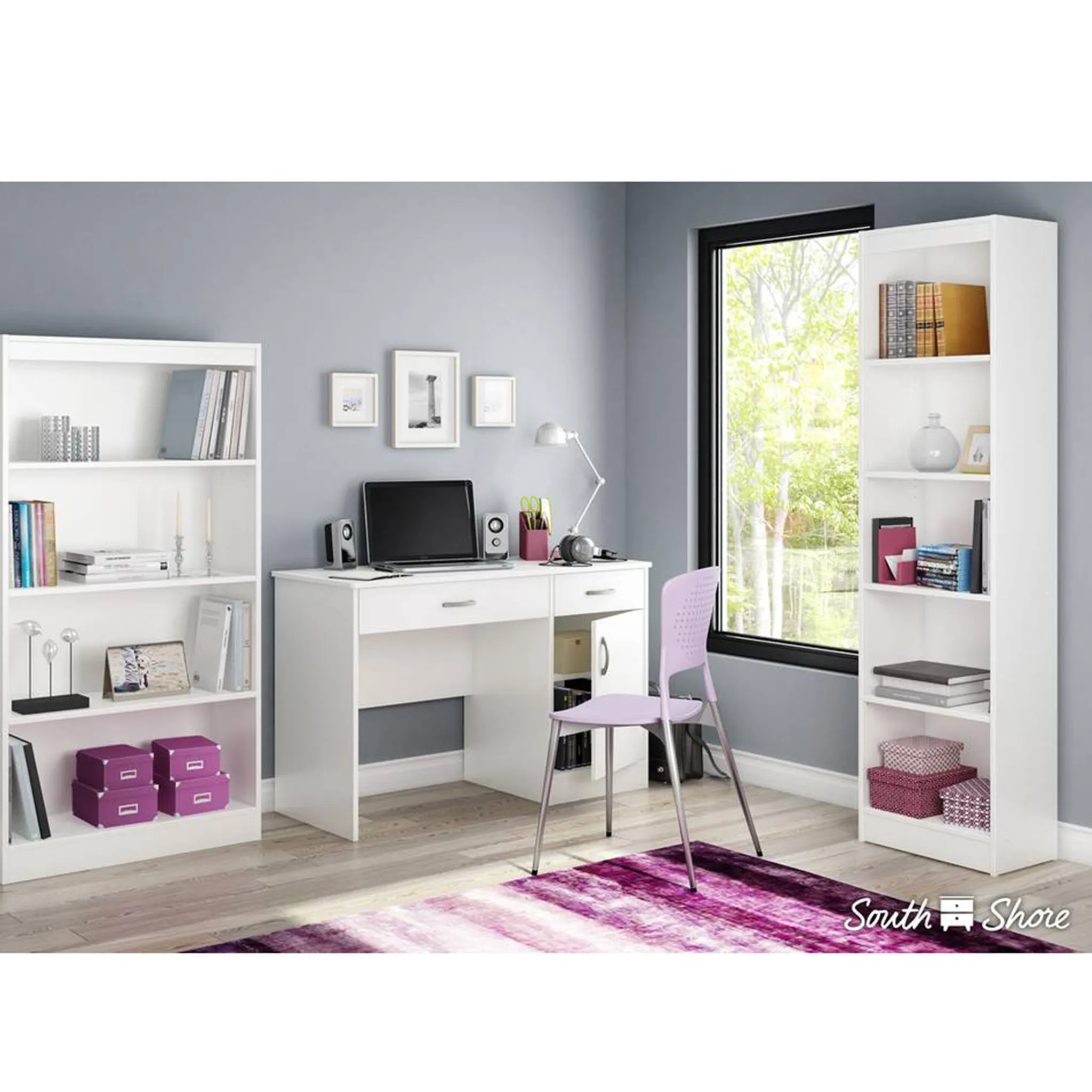 South Shore Bureau de Travail Axess - Blanc Solide