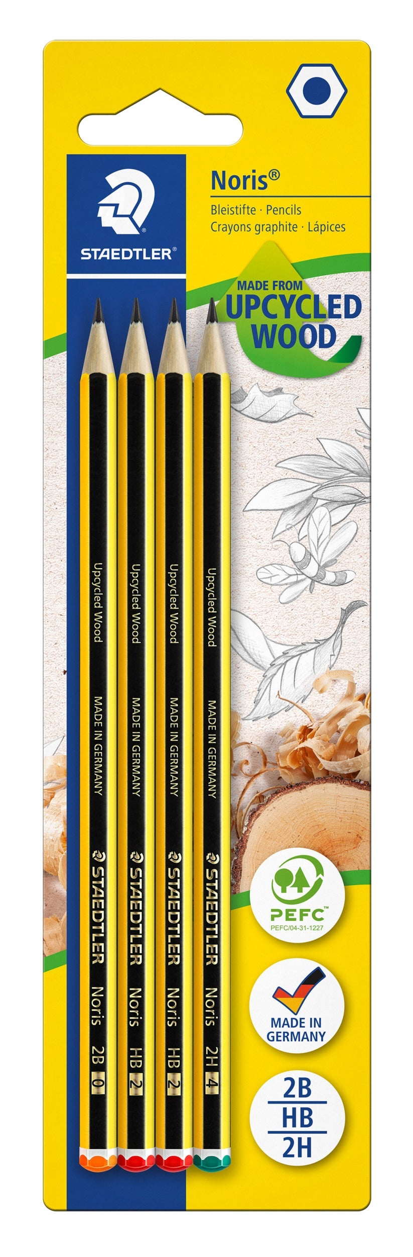 Lápis Noris 4 unidades 2B/HB/2H Staedtler