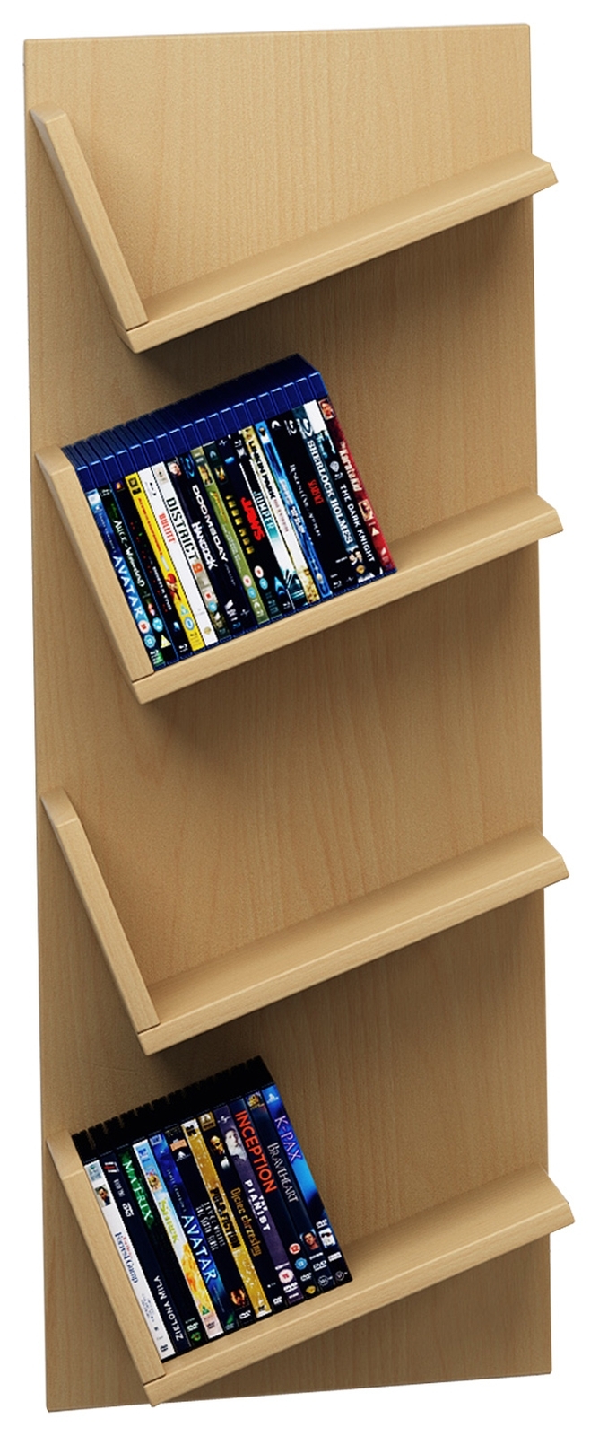 CD-Wandregal - Buche - 33 cm breit - 4 Ablagen