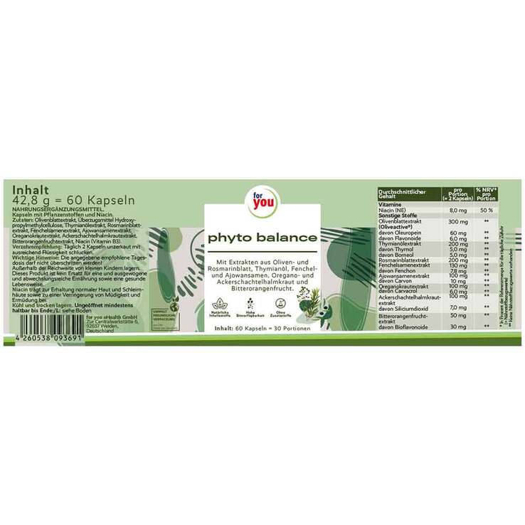 For You phyto balance Kapseln, 60 St