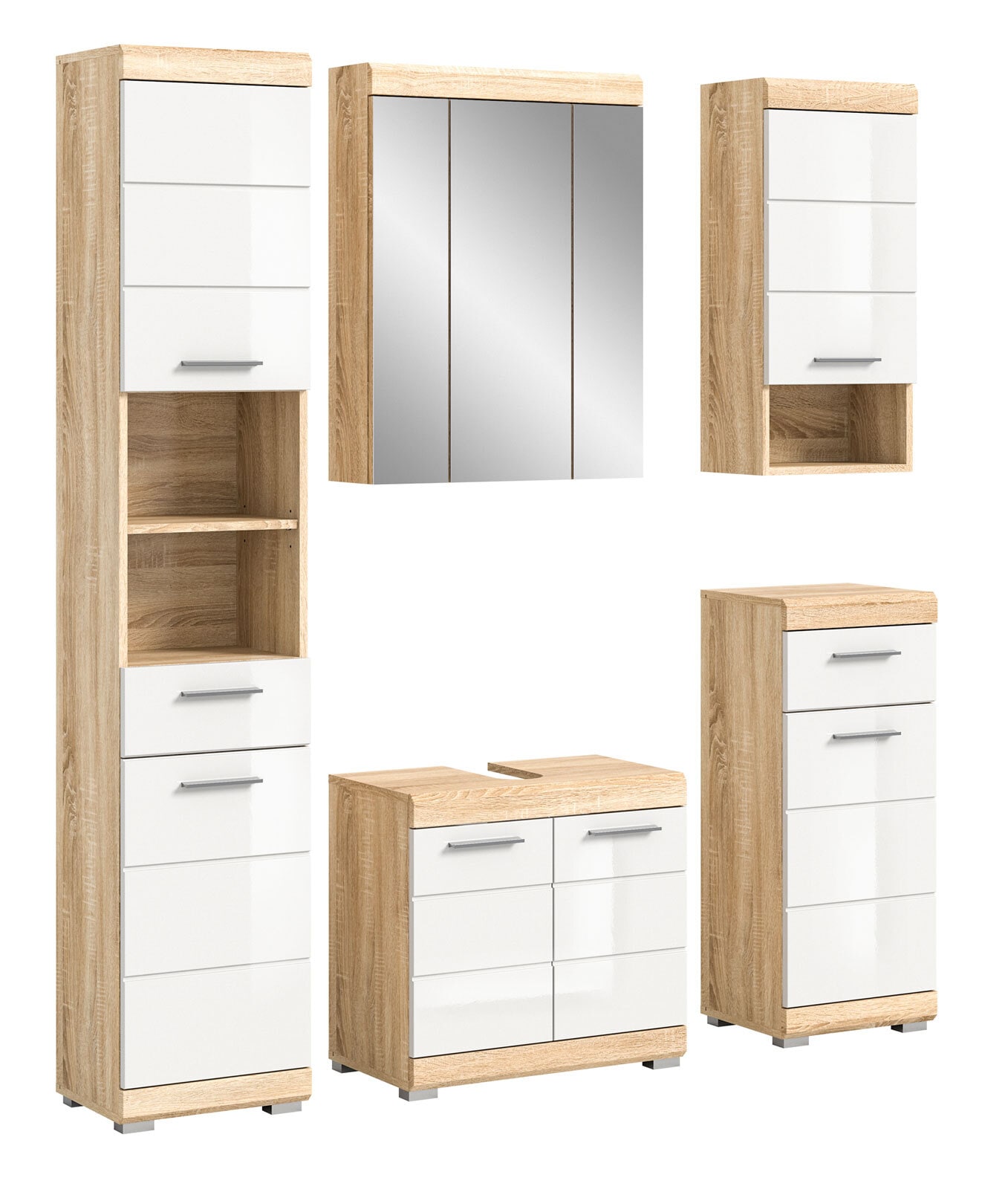 Badkombination Lambada weiß 5-teilig B7H/T 164x191x34 cm