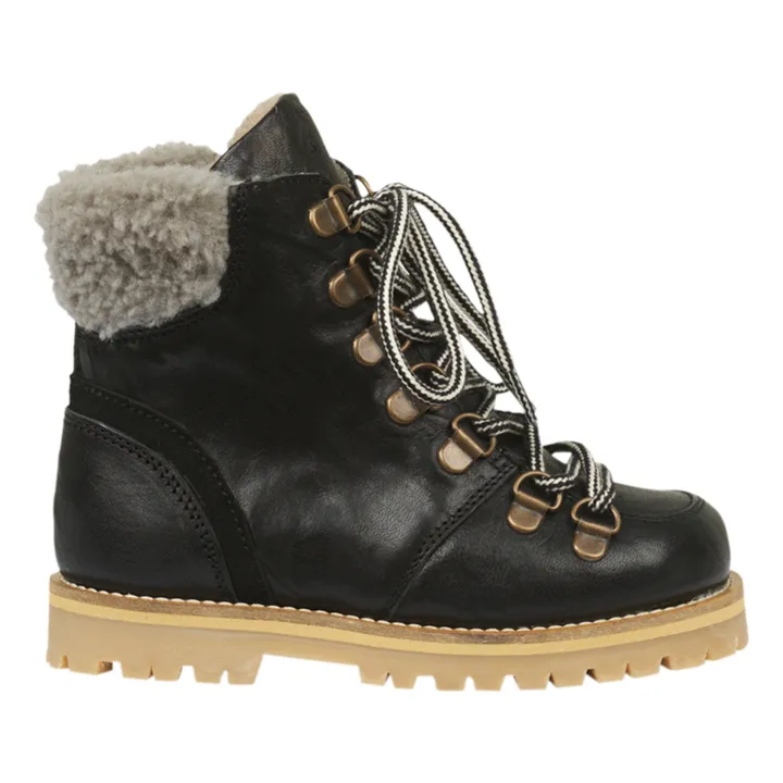Petit Nord Boots Fourrées Lacets | Noir