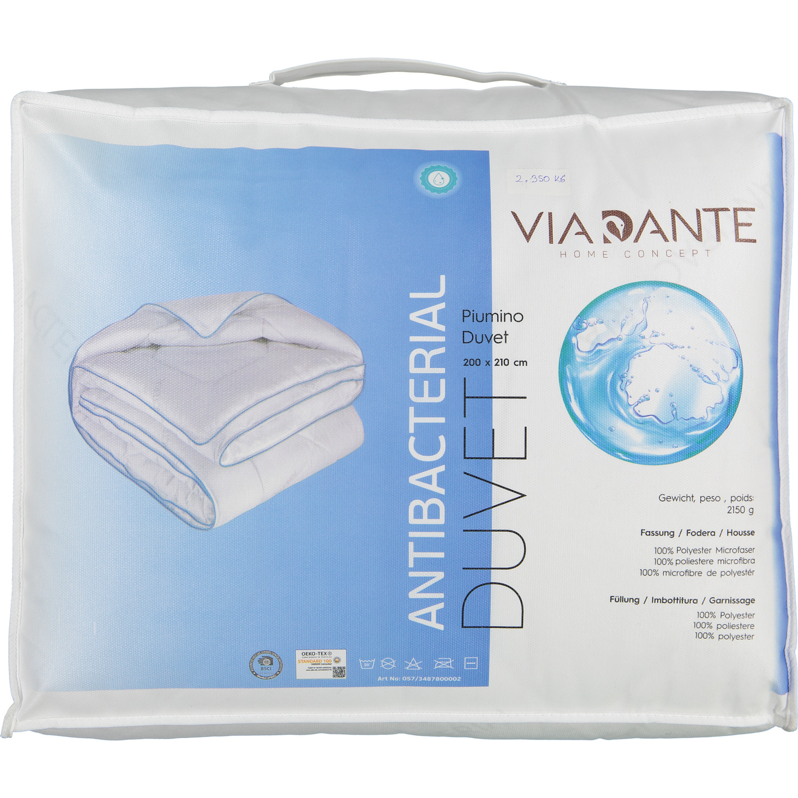 Duvet, 200x210 Duvet Französisch, weiss