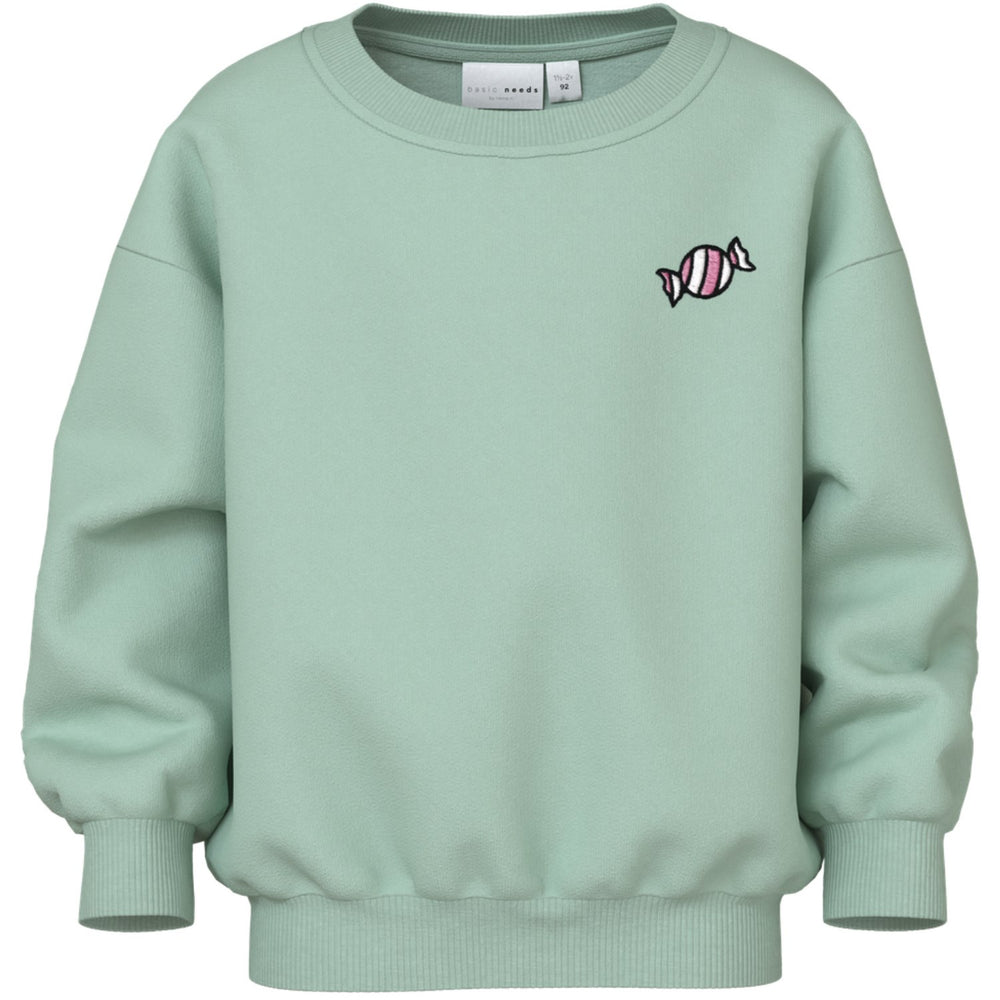 Køb Name It Gossamer Green Candy Nmfvallene Ls Rlx Sweat Unb