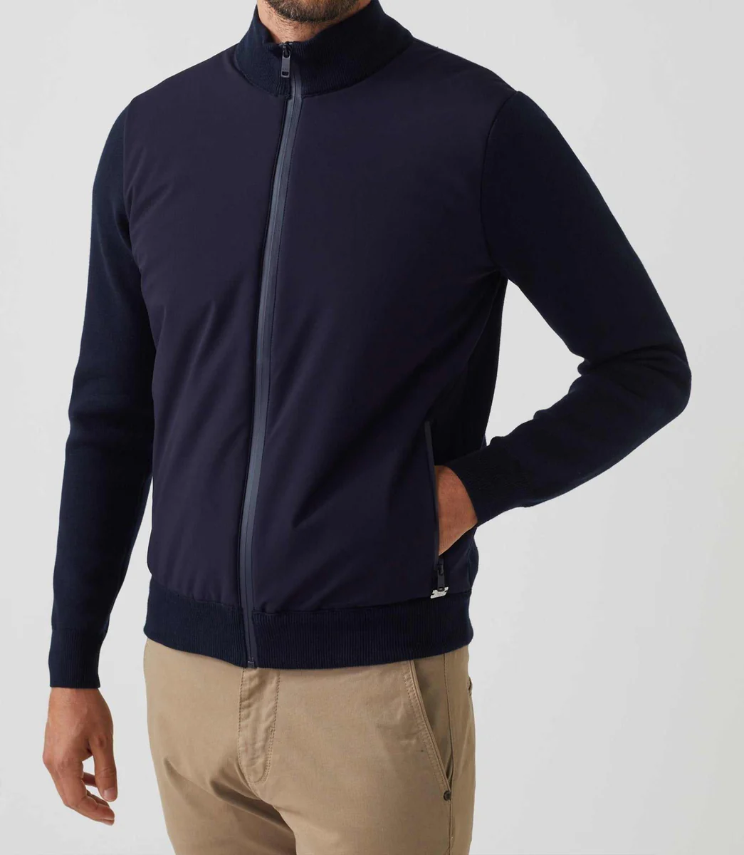Gilet zippé col teddy marine 