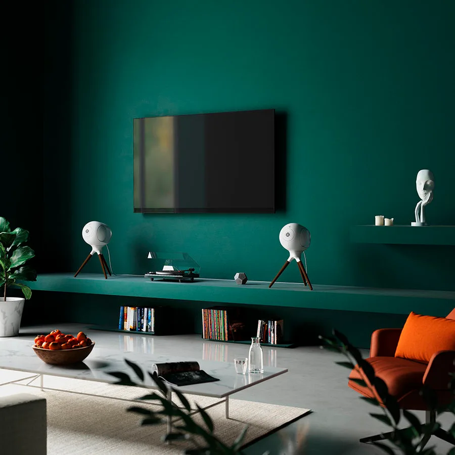 Devialet Phantom I 103 dB Chrome   Treepod Blanc mat (la paire) Enceintes connectées