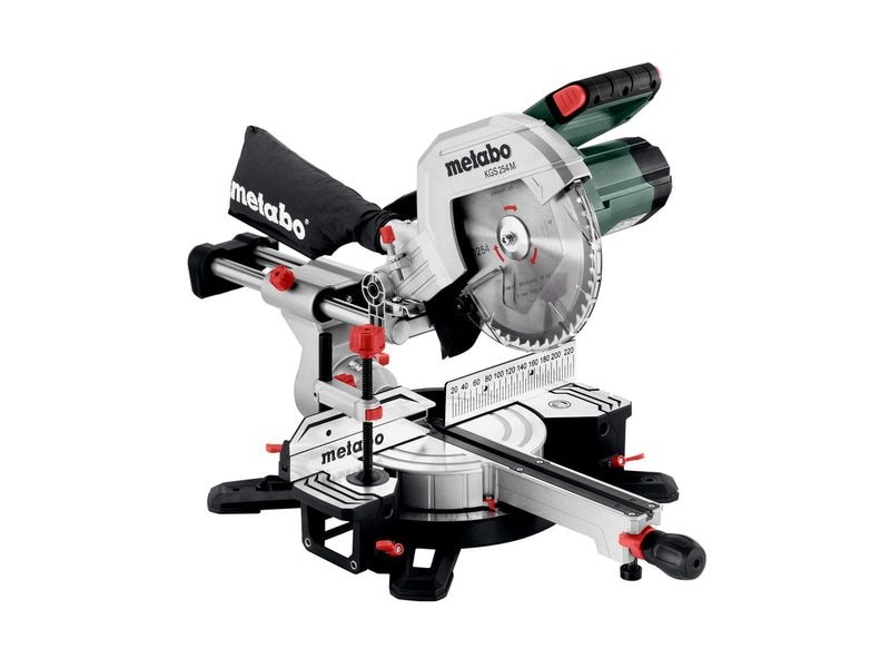 Metabo Kappsäge KGS 254 M, 1800 W, Ø 254 x 30 mm Kappsäge mit ergonomischen Griffbereichen und Zugfunktion
