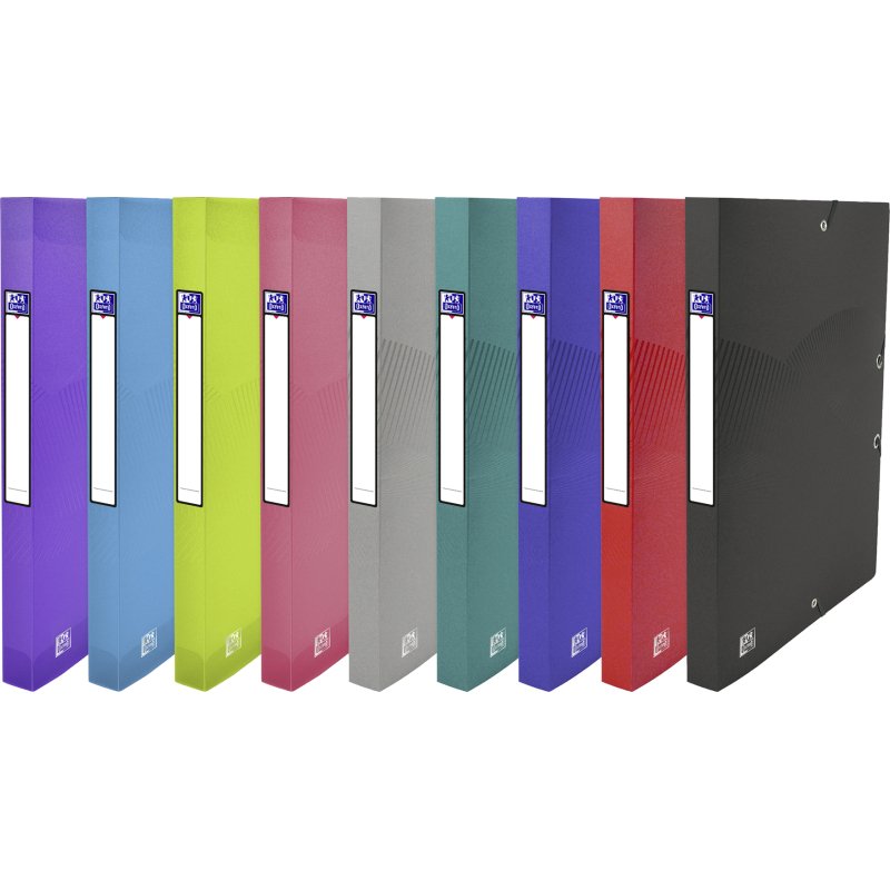 Chemise boîte de classement plastique OXFORD Osmose dos 2,5 cm - couleurs opaques et translucides assorties