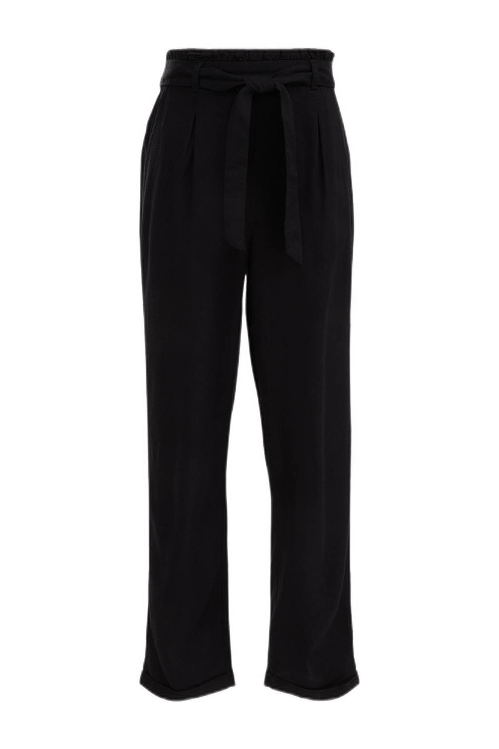 WE Fashion tapered fit broek zwart