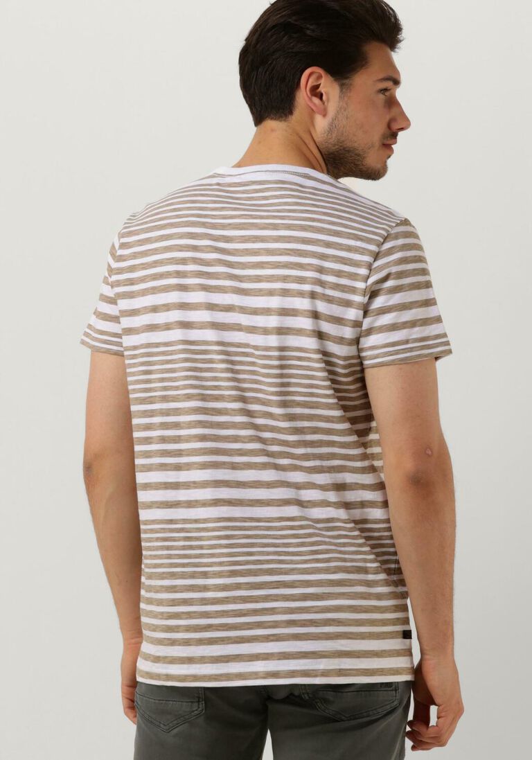 PME LEGEND beige pme legend t-shirt short sleeve r-neck slub jersey printed