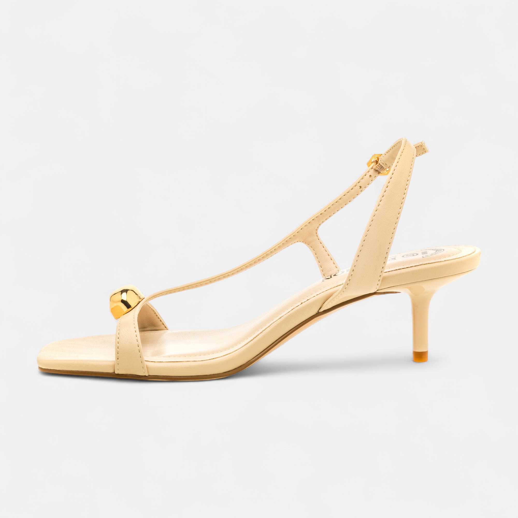 Nu-pieds à talon Femme beige