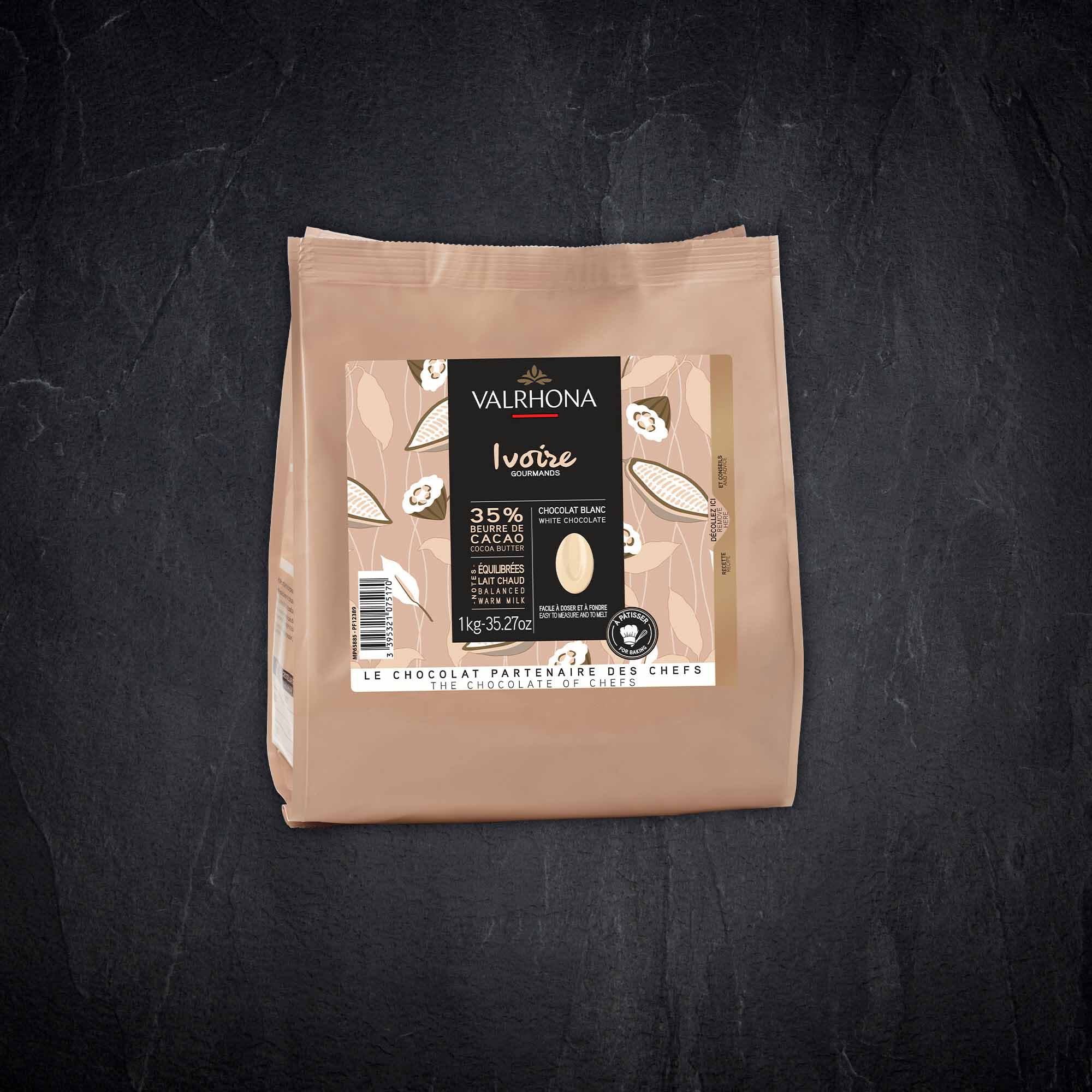 Kuvertüre Drops Ivoire - 35% Kakao | Valrhona
