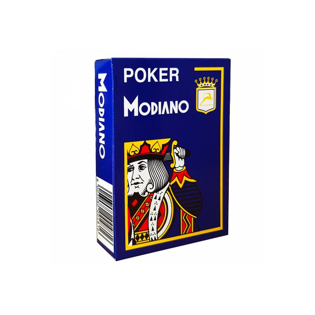 Jeu de 54 cartes Modiano format poker - Bleu foncé