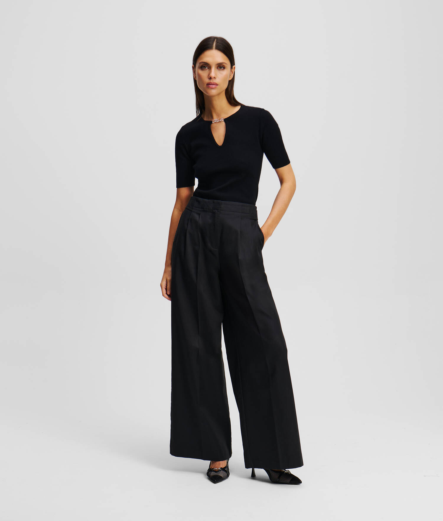 KARL SIGNATURE breloque KNIT TOP - Noir