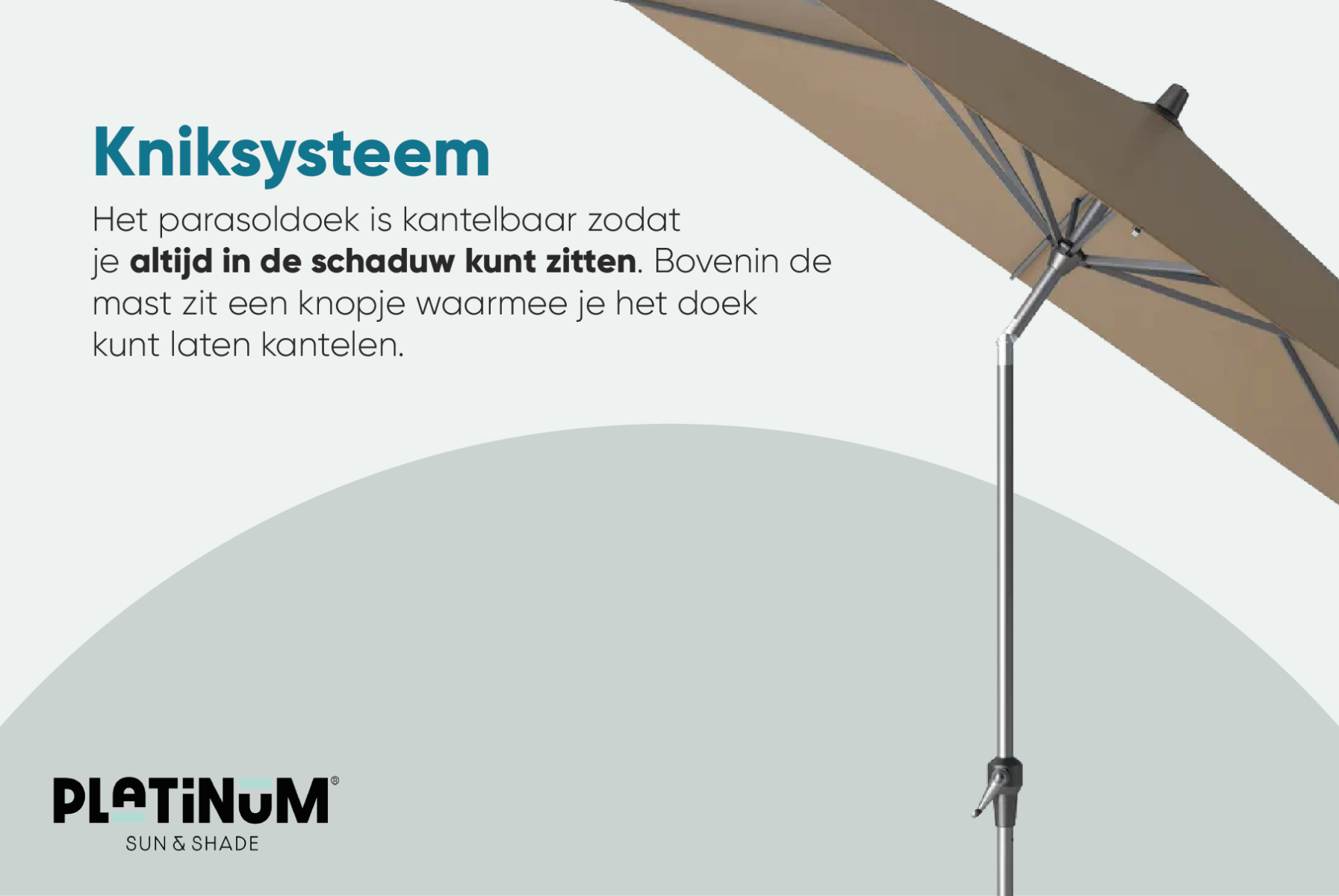 Platinum Riva parasol 2,5x2,5 m. Ecru