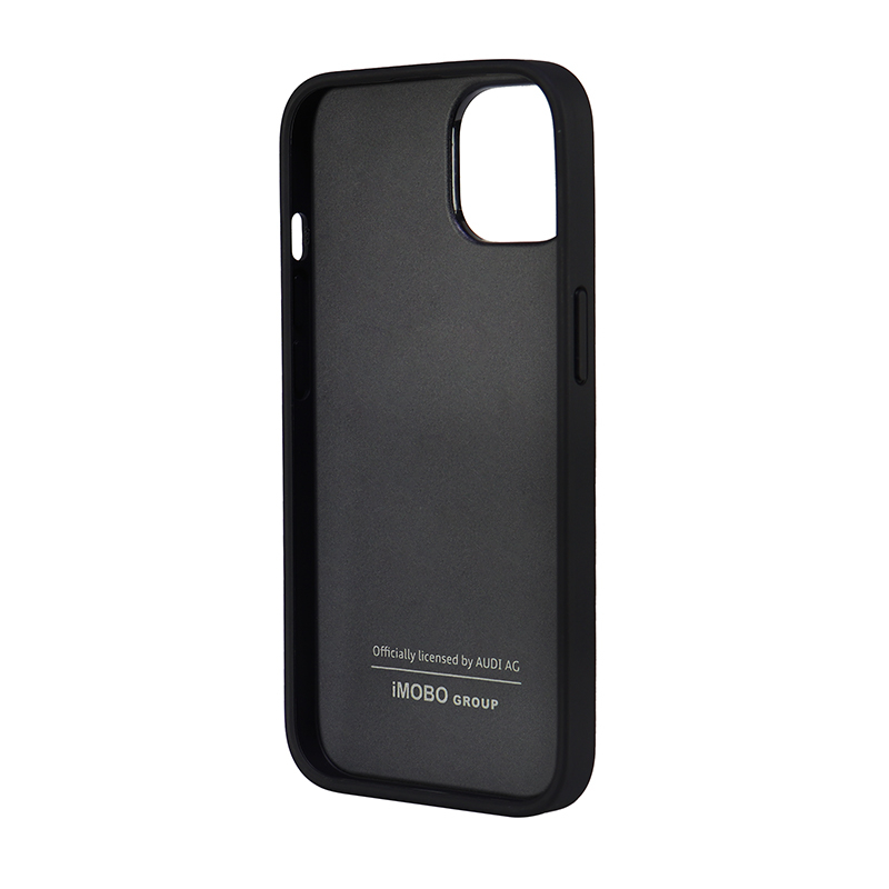 iPhone 14 Leder Hardcase Hülle (AU-TPUPCIP13PM-TT/D1-BK) - Schwarz