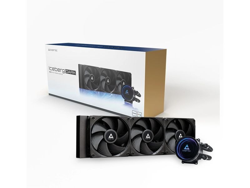 Chieftec Wasserkühlung Iceberg 360 DARK All-In-One CPU-Kühler mit Infinity-Mirror ARGB Kühlblock
