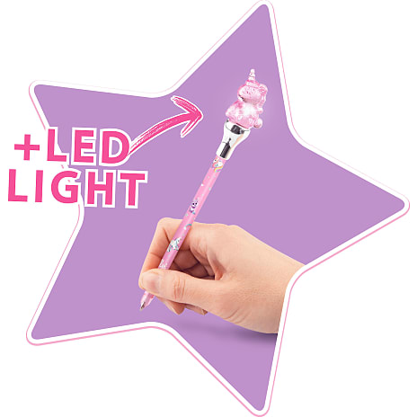 Ylvi kuglepen med lys - unicorn – flere varianter – assorteret
