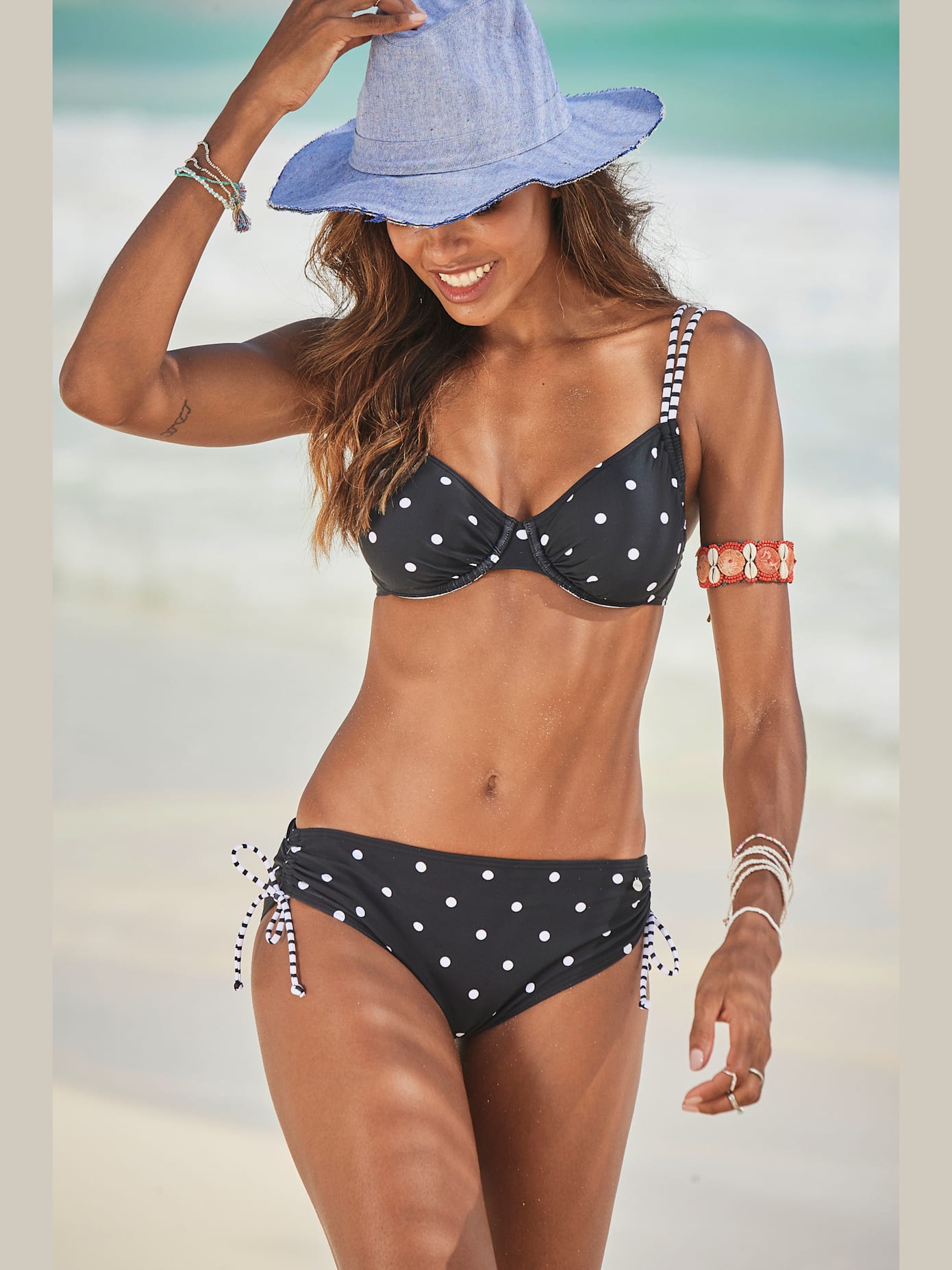 Bas de maillot de bain motif à pois tendance