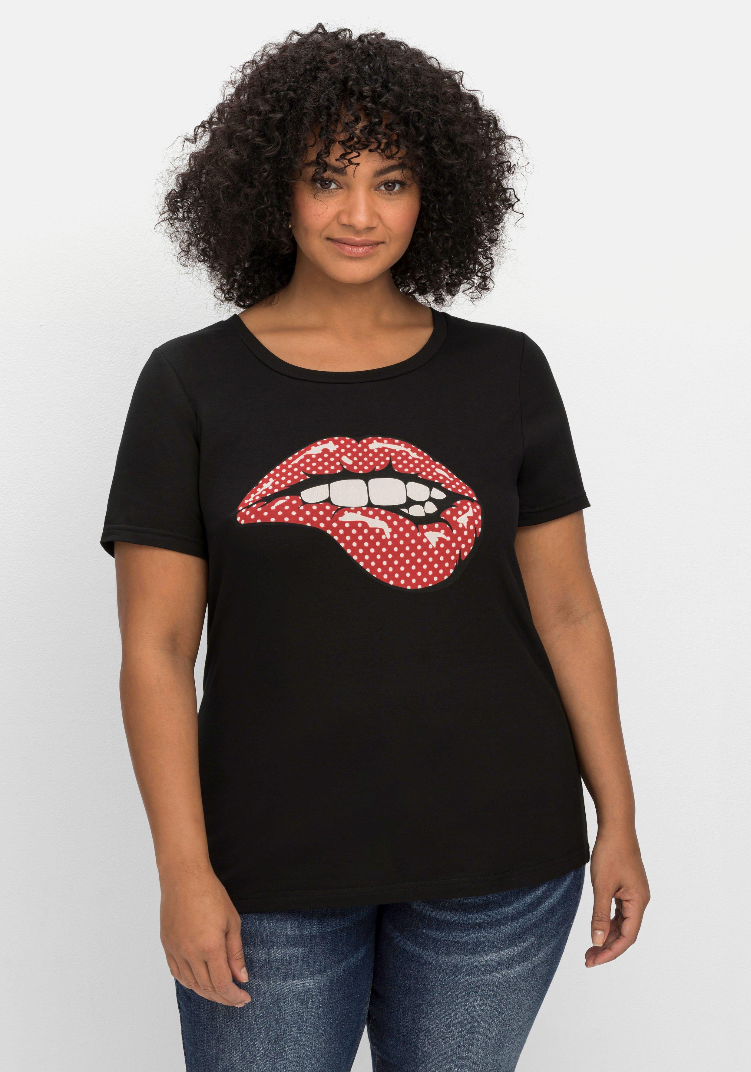 T-Shirt mit Frontdruck, in Jersey-Qualität