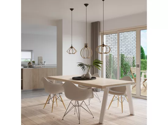 Sollux ARANCIA Lampe à Suspension Wire Frame Bois Naturel E27