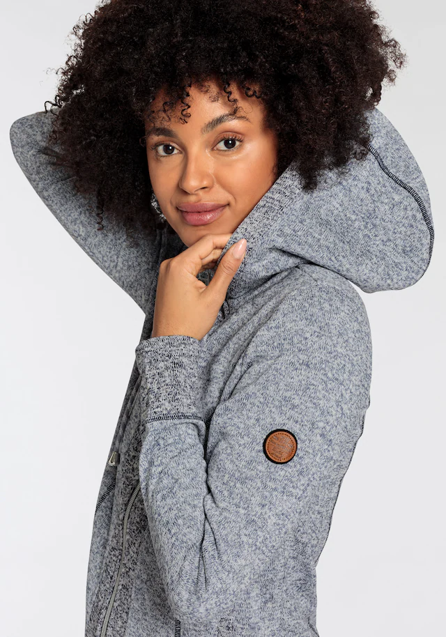 KangaROOS Kapuzensweatjacke , aus weichen Fleece im zweifarbigen Design