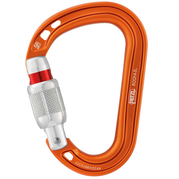 Mousqueton escalade PETZL ROCHA SCREW LOCK ORANGE