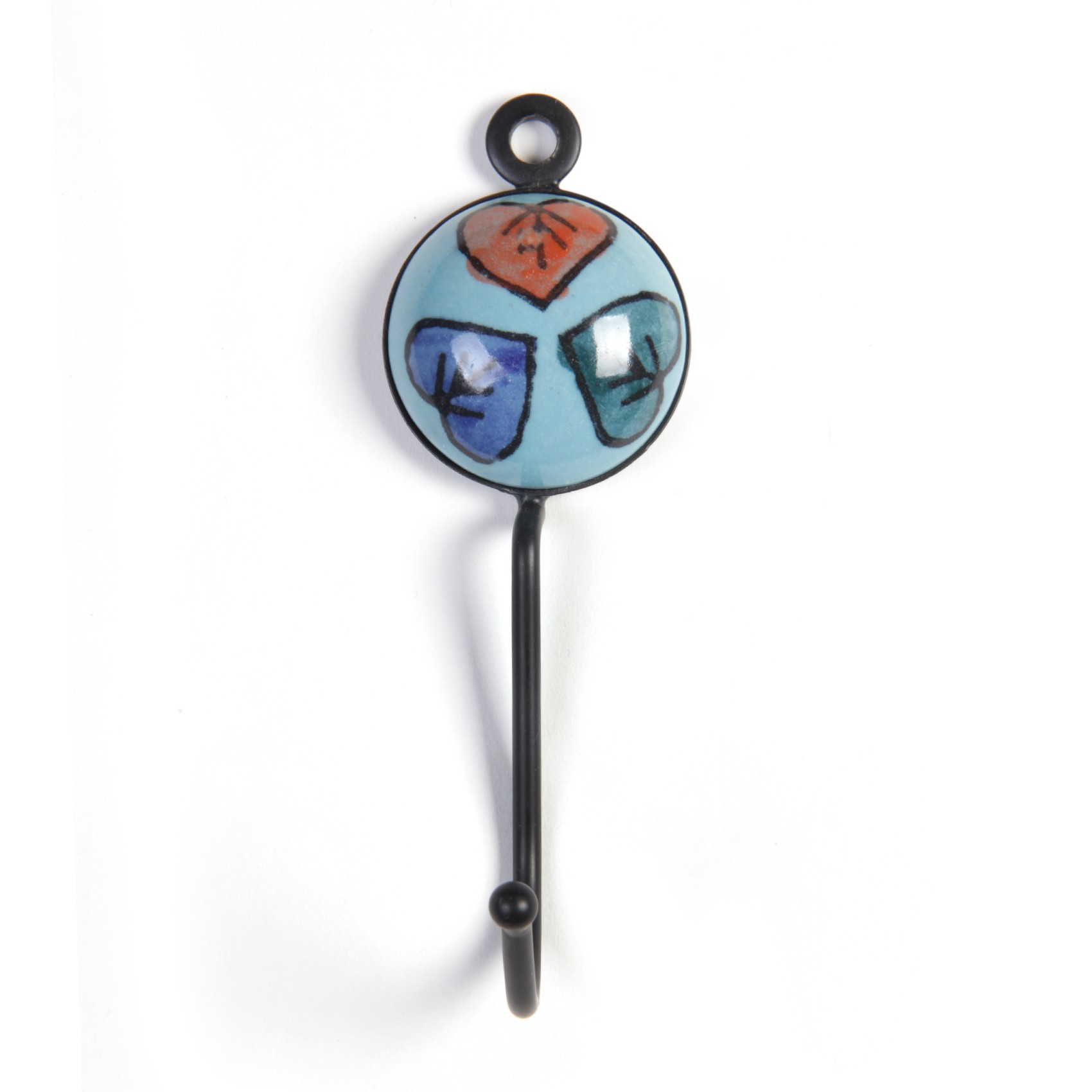 Wandhaken 1fach, hellblau, L 4,5 cm, B 4,5 cm, H 15 cm von fischer's lagerhaus