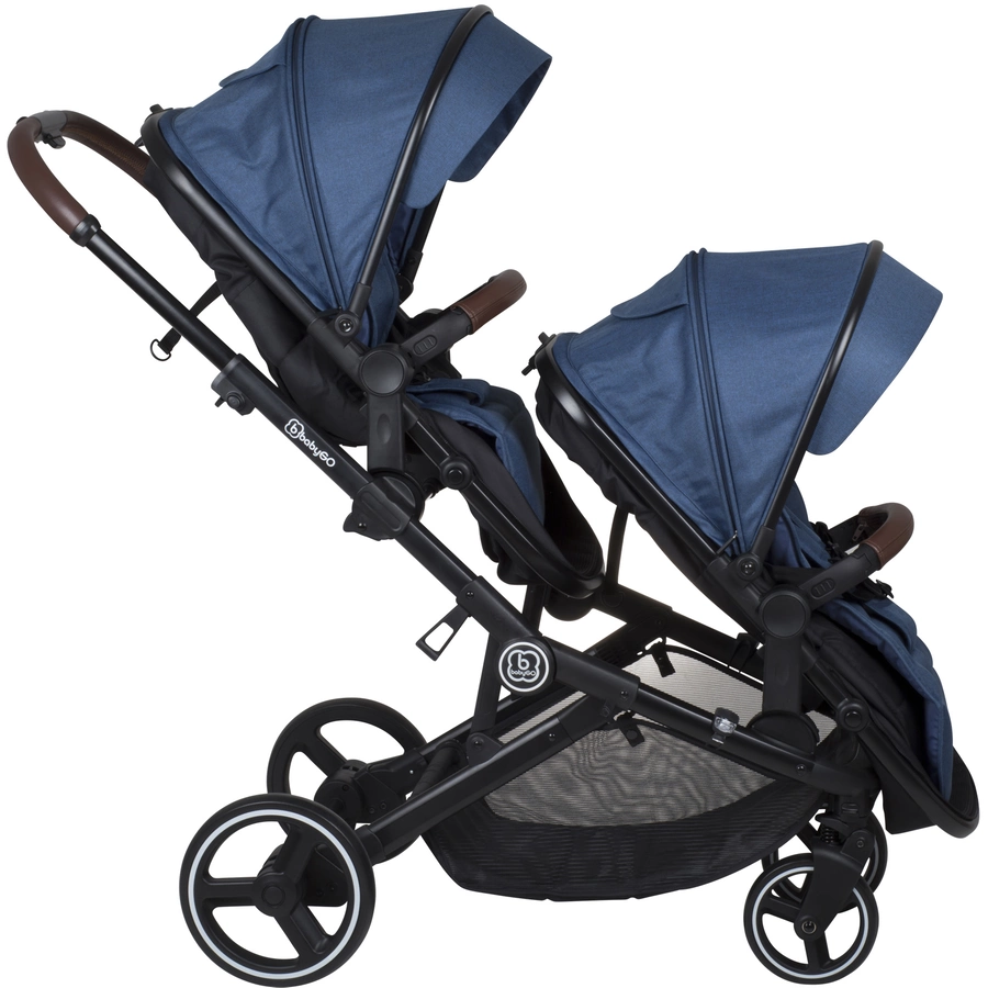 babyGO Geschwisterwagen Twinner Blue