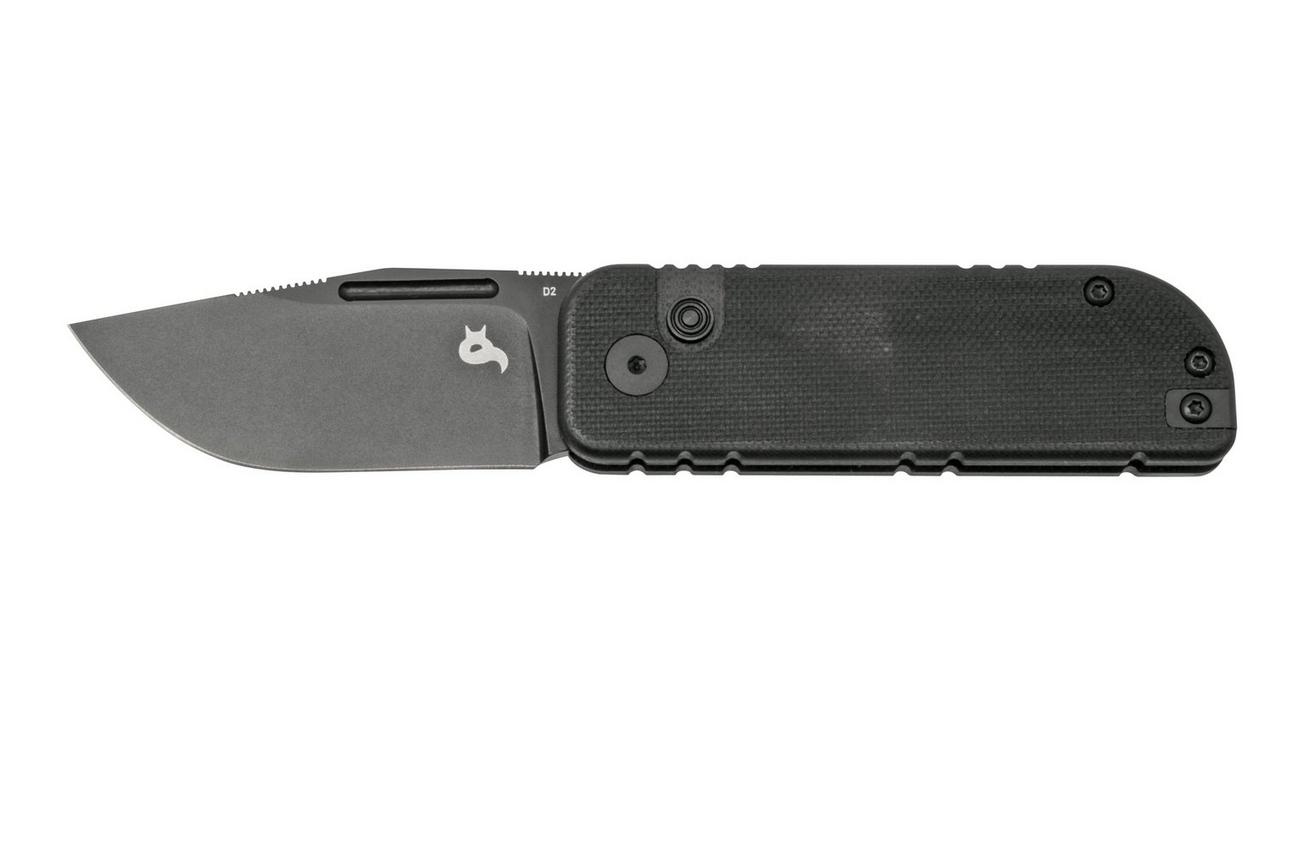 Black Fox NU-BOWIE, Black D2 Blade, Black G10 zakmes