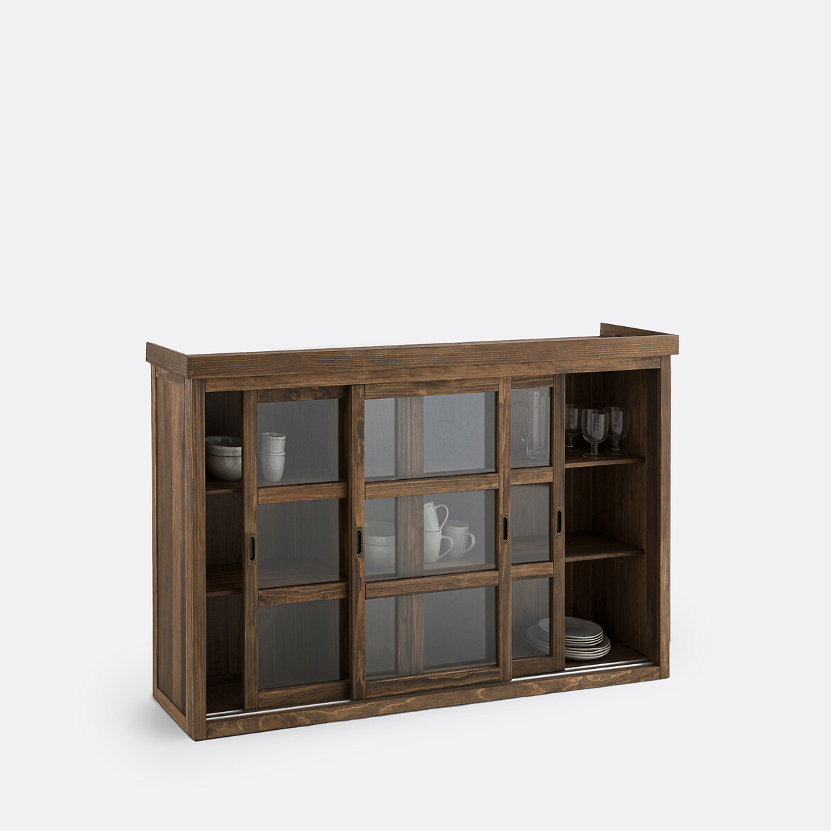LA REDOUTE INTERIEURS<br>Cômoda com 3 portas de vidro, em MDF de pinho maciço Lunja