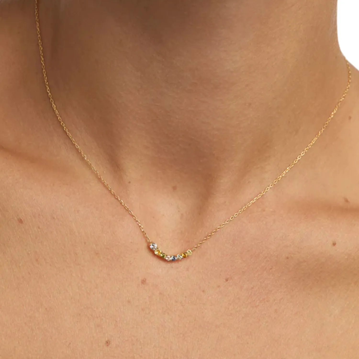 PDPAOLA Rainbow Halskæde 18 kt. Forgyldt Sølv CO01-859-U