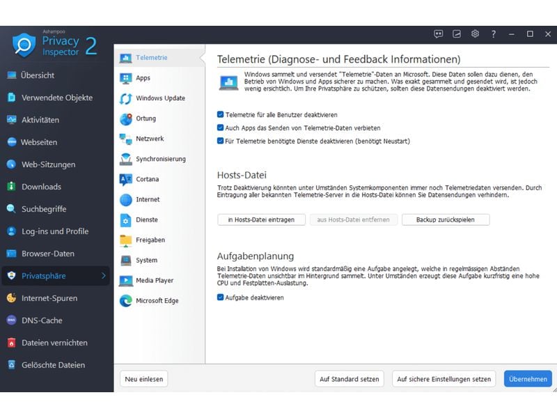 Ashampoo Privacy Inspector 2⁠ ESD, Vollversion, 1 PC Die Entdeckungsreise durch Dein Windows geht weiter