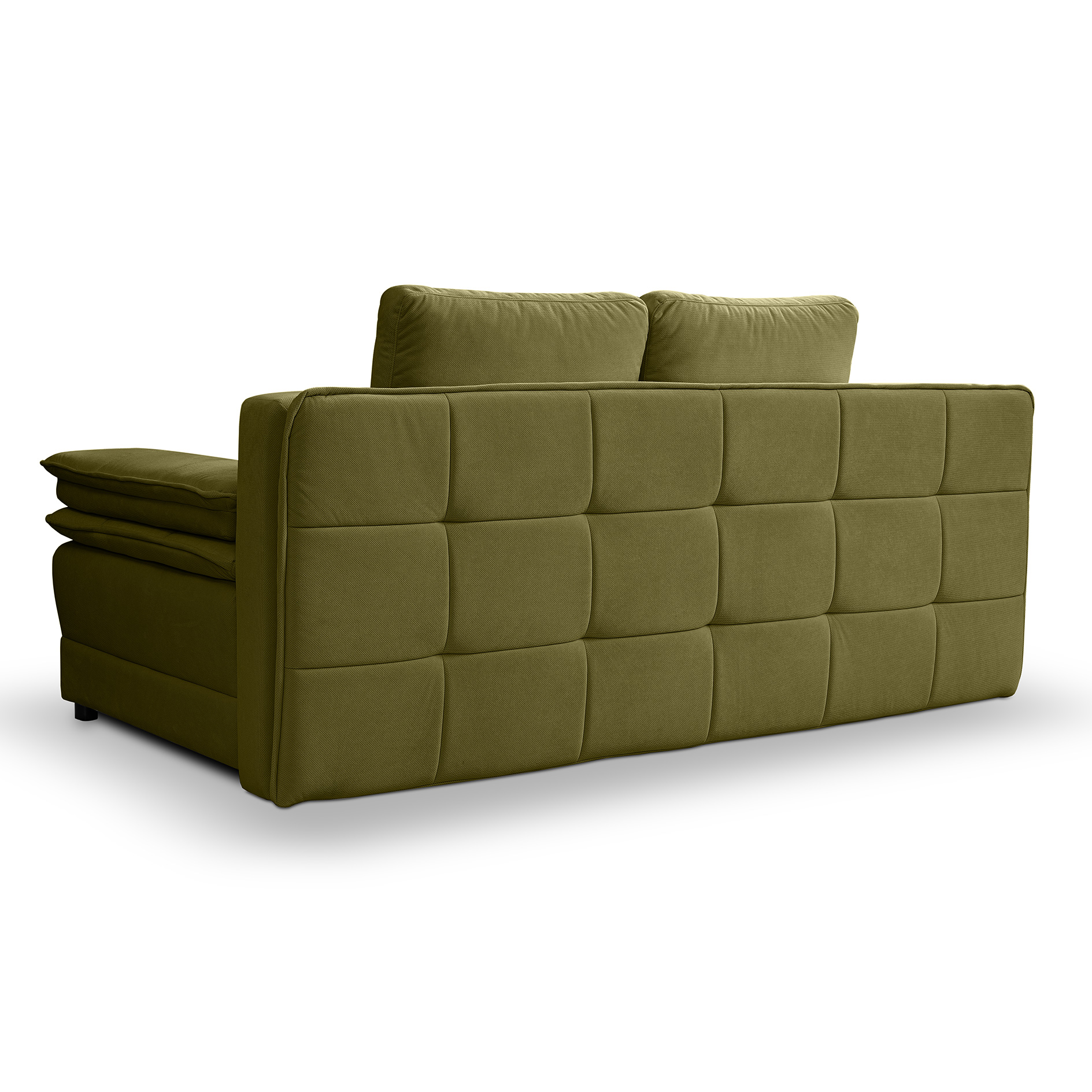 Schlafsofa - olive - Velvet - Liegefunktion und Staukasten