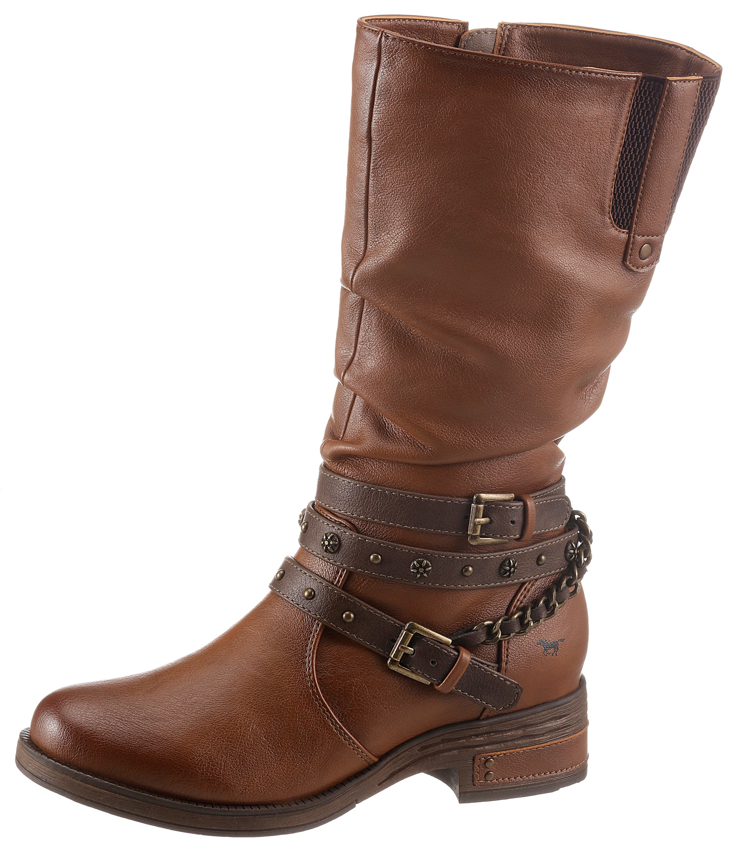 Mustang Shoes Stiefel  mit Nietenband und Zierkette