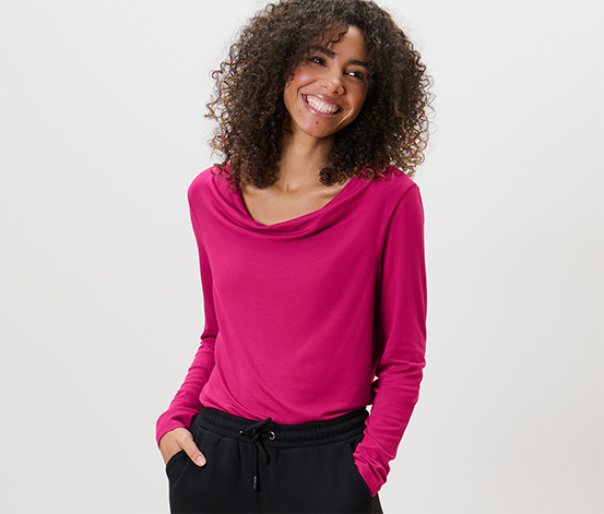 Blusenshirt mit Wasserfallausschnitt