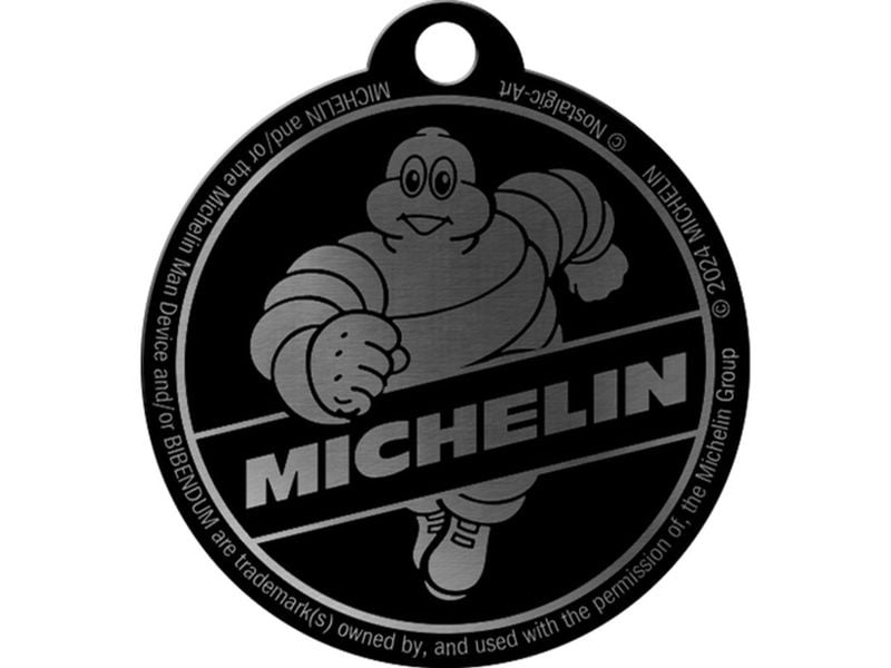Nostalgic Art Schlüsselanhänger Michelin Ø 4 cm, Blau/Gelb Anhänger mit Michelin Logo