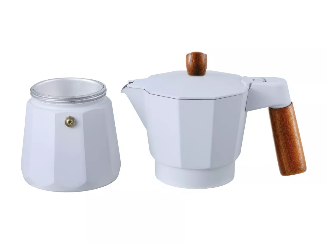 Cafetière NATURALLY 6 tasses en aluminium blanc mat Bergner
