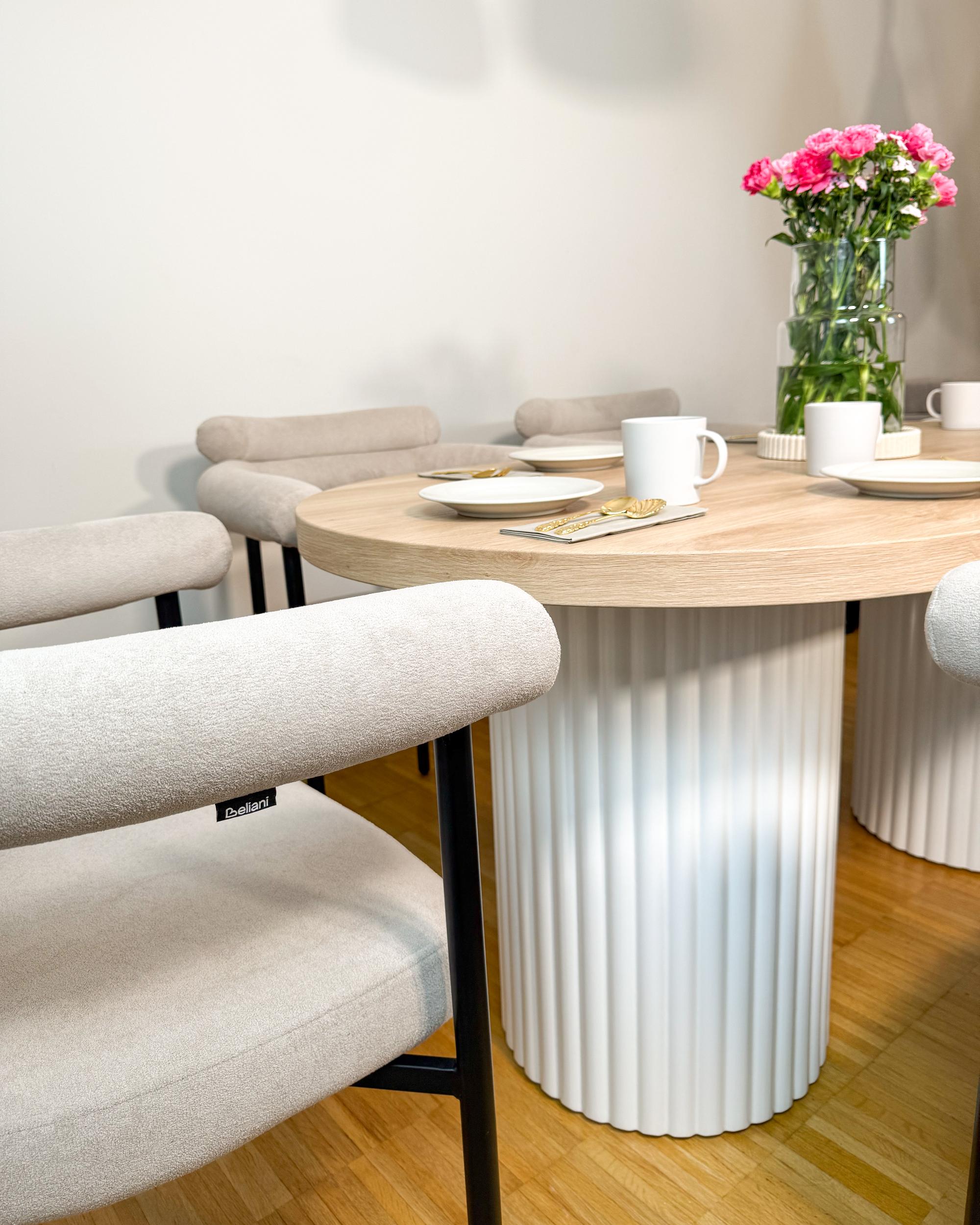 Set van 2 eetkamerstoelen LYNEY Stof Beige