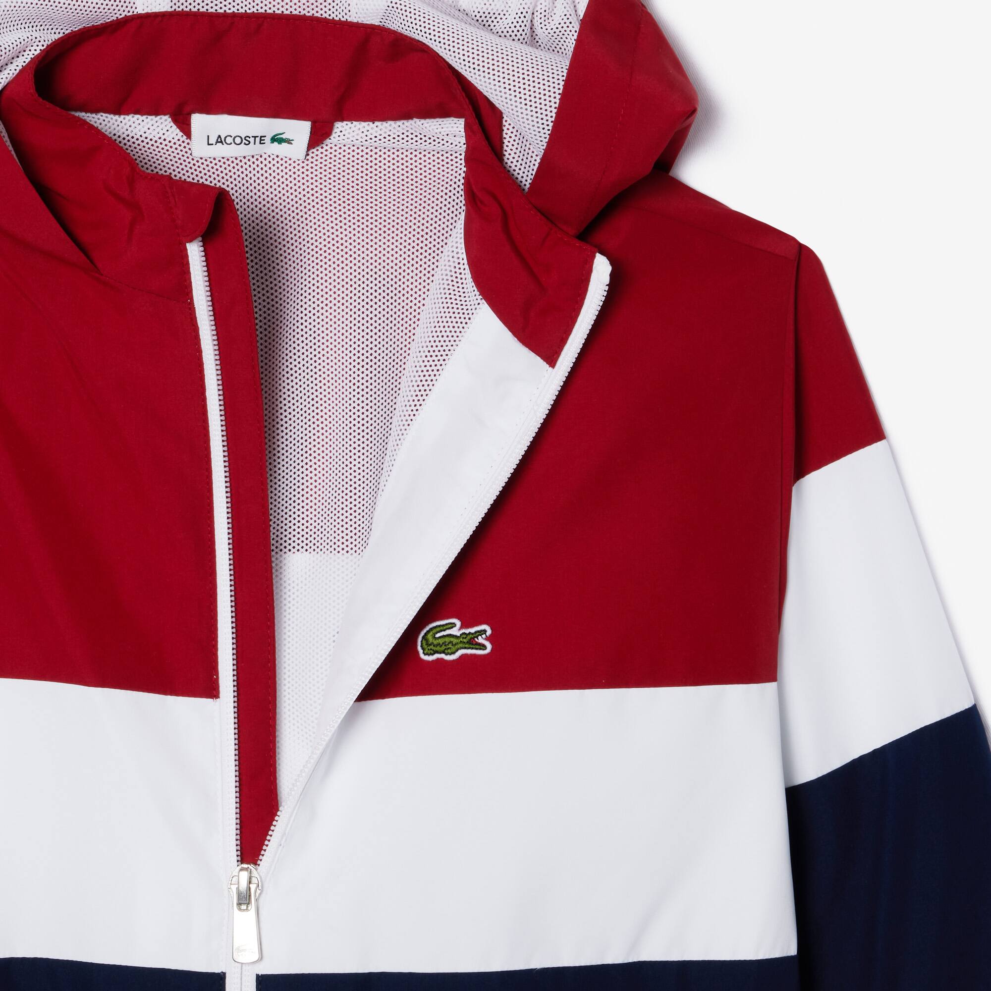 Veste zippée à capuche enfant Lacoste en polyester recyclé Manteaux & Blousons - Rouge - Lacoste - Enfant