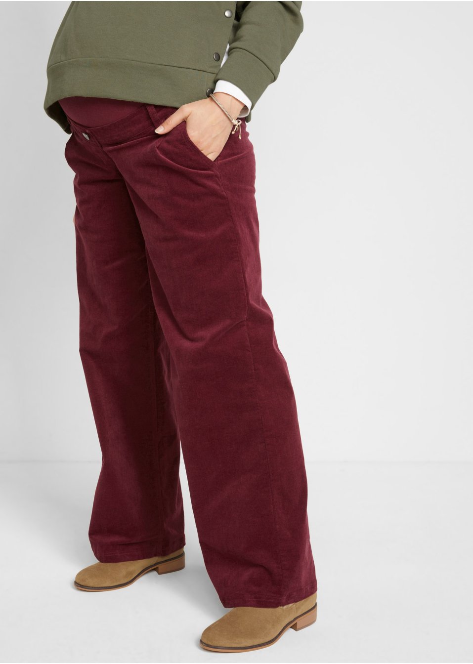 Zwangerschaps culotte van stretch corduroy