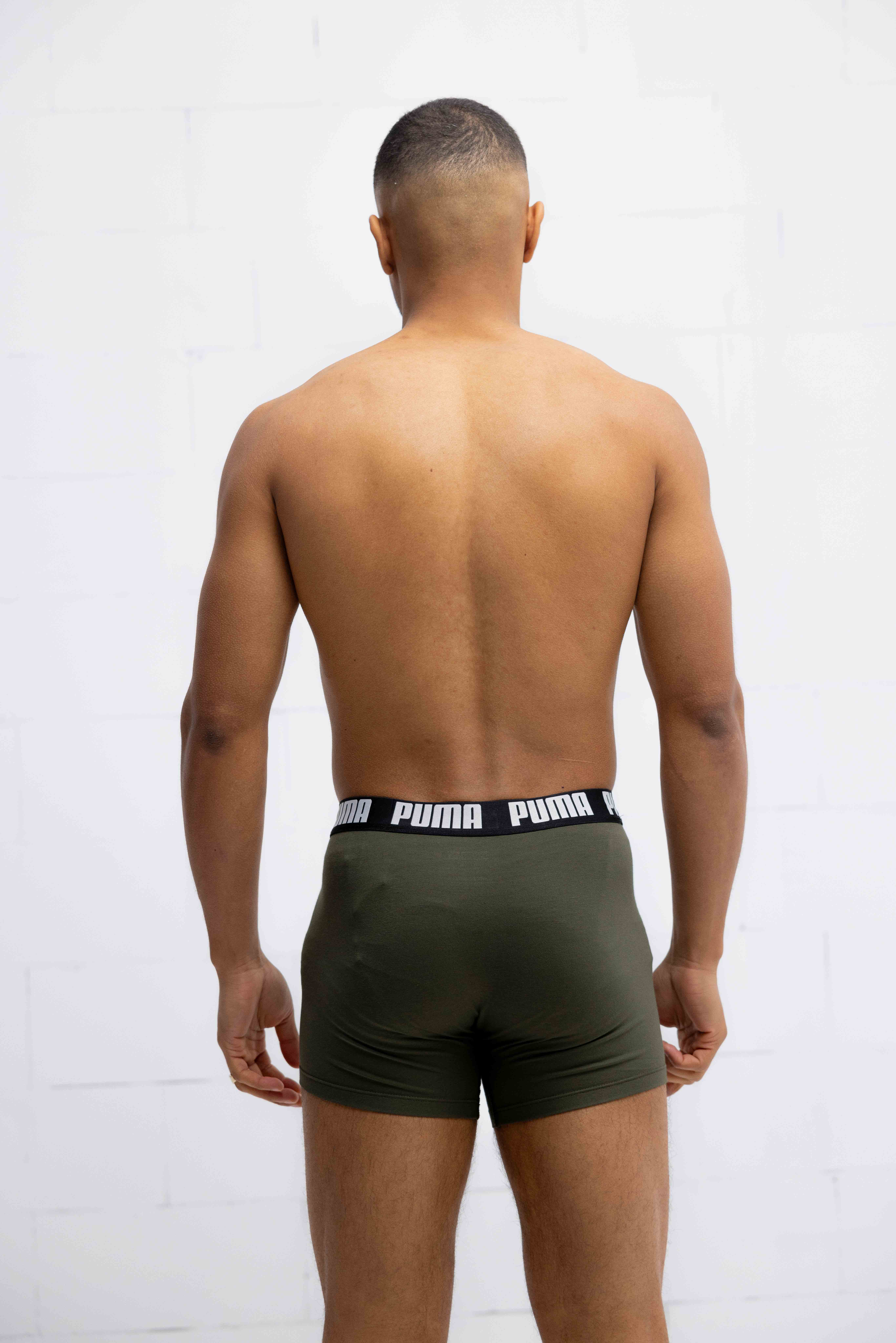 Puma Everyday Basic Boxershort Heren 6-Pack Donkergroen/Zwart