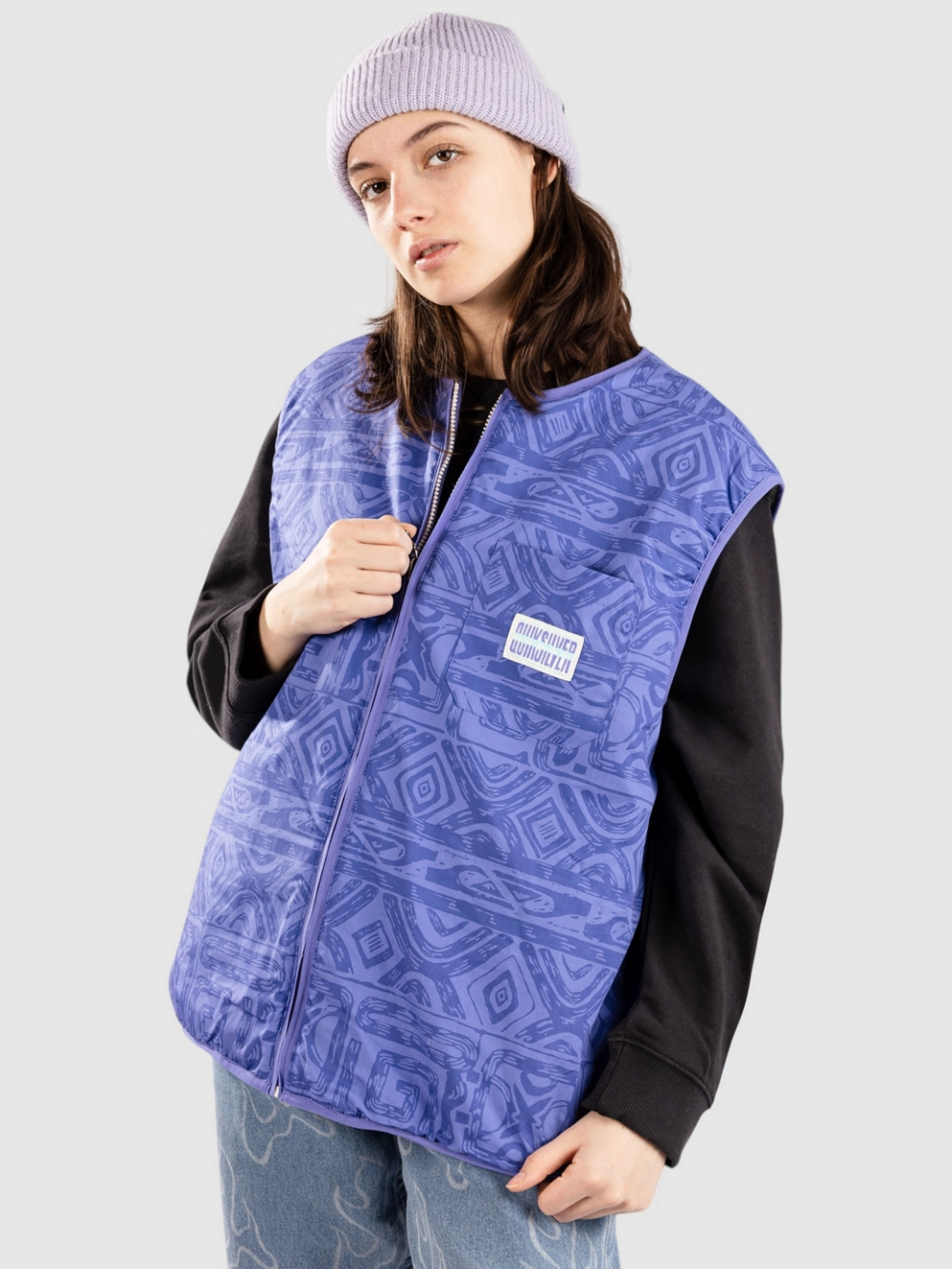 Quiksilver Reversible Sleeveless Polar Vest birch
