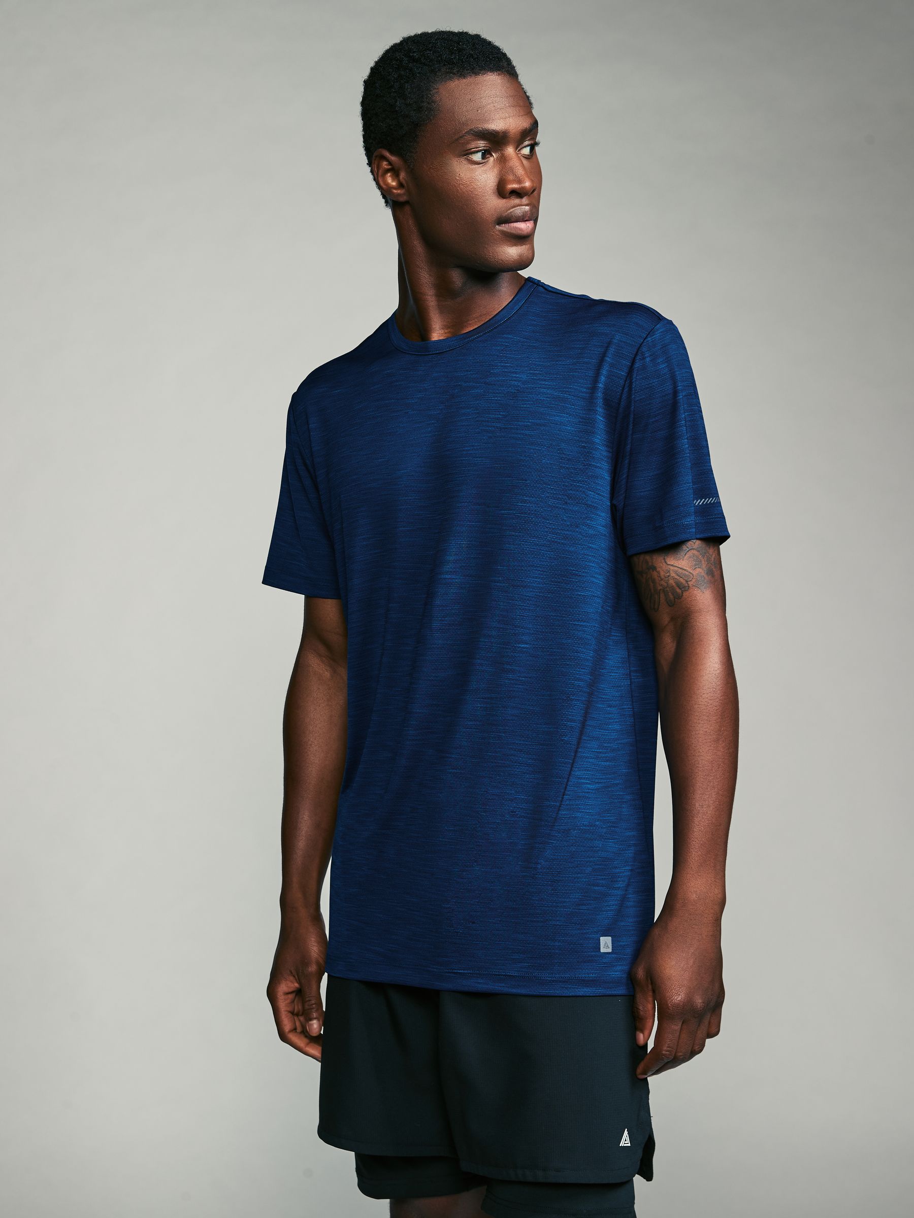 Zwart/blauw/ijsgrijs - T-shirt met korte mouwen - Actieve Gym Mesh Vesten 3 Pack
