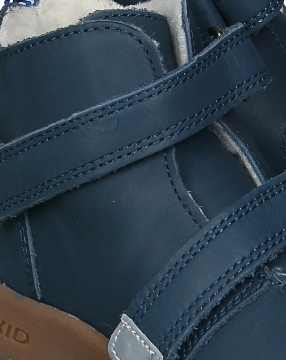 Leder-Klettboots TASSU in navy/seaport
