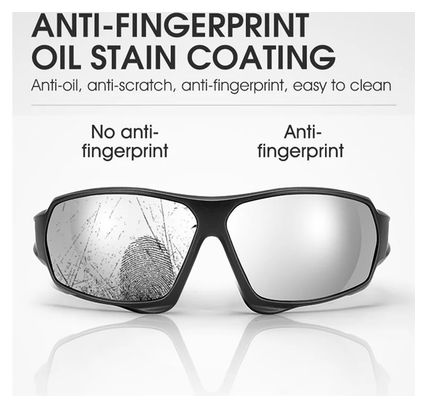 Lunettes de soleil de vélo polarisées anti-UV et anti-vent - noir